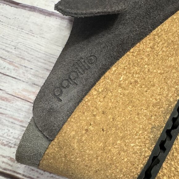 Birkenstock Papillio Fanny Suede Leather Wedge Charcoal Size 40 US 9 - Picture 11 of 11